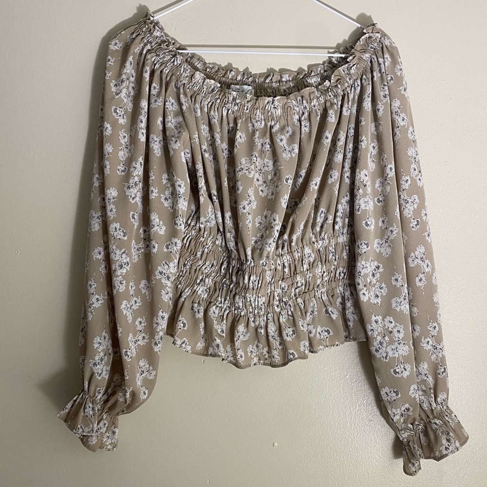 Dressy floral long sleeve top